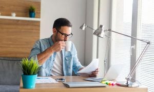 employee working remotely