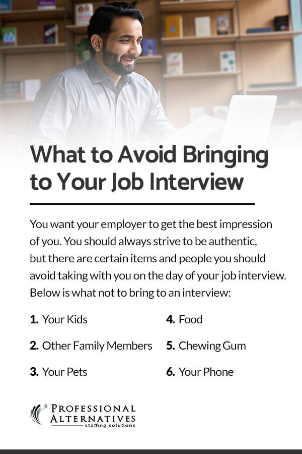 What to Avoid Bringing to Your Job Interview